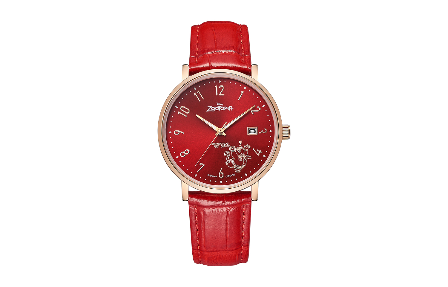

Disney Часы Quartz Movement Leather Strap Watch Women's Watch Red Watch Dial, MK-11808R Red