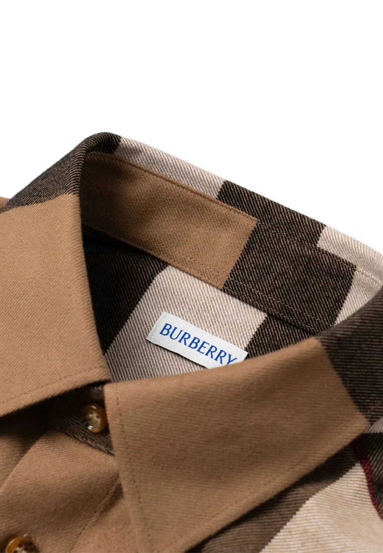Мужская рубашка Burberry 81121071, хлопок, коричневый — фото 3