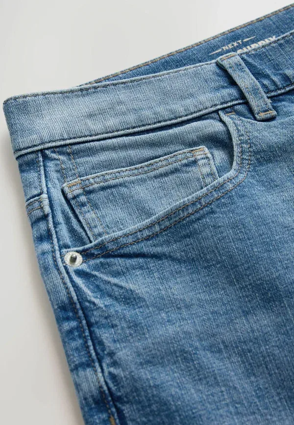 Джинсы Next, Regular fit relaxed tapered fit classic stretch jeans, straight leg jeans, цвет светло-голубой в клетку — фото 3