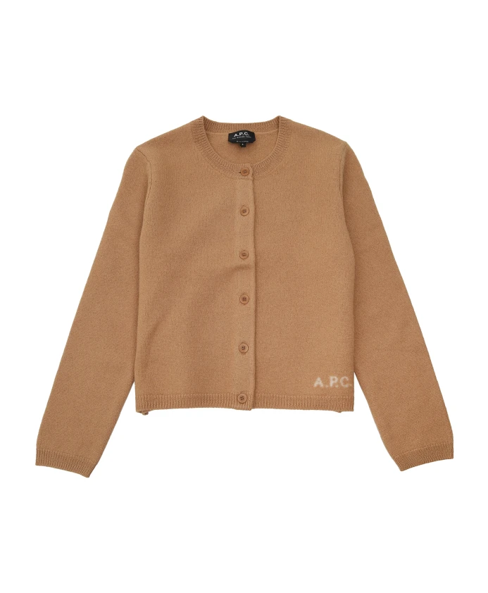 

Коричневый кардиган из мериносовой шерсти. A.P.C., коричневый