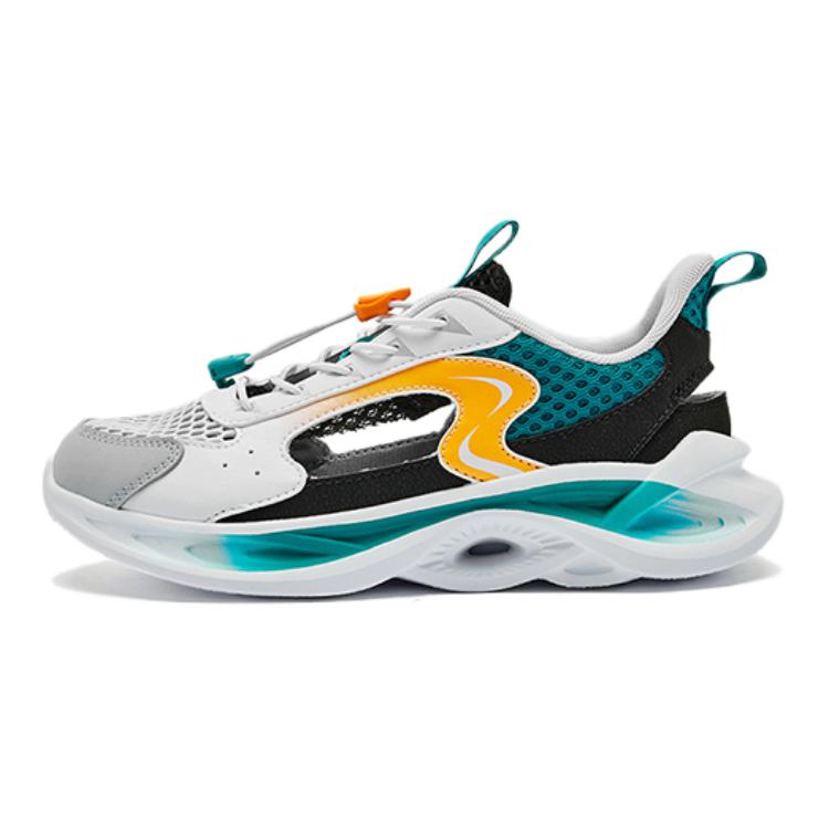 

QIAODAN Амортизация, износостойкие низкие детские повседневные кроссовки White Cyan для подростков