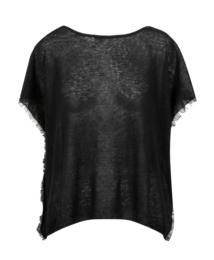 

Черная хлопковая куртка с бахромой Gran Sasso, черный