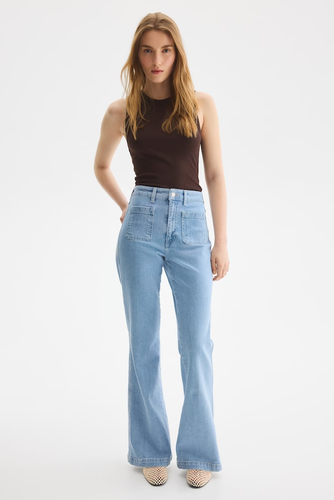 

Расклешенные ультра-высокие джинсы H&M, синий