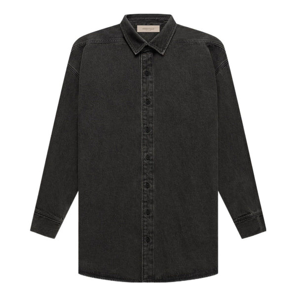 

Рубашка ss22 long sleeve denim shirt 'black' Fear Of God Essentials, черный