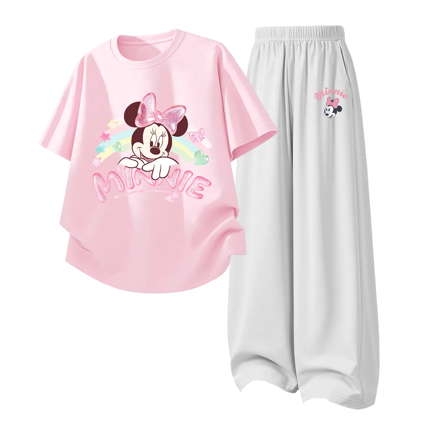 Детский спортивный костюм Disney Casual Sportswear 2 Piece Set серо-розовый — фото 3