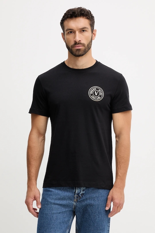 

Хлопковая футболка Versace Jeans Couture, черный