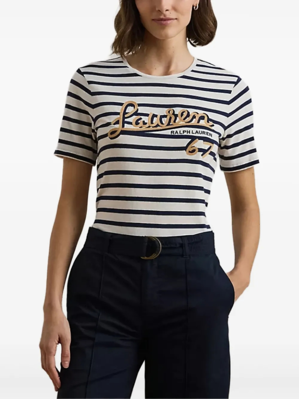 

Lauren Ralph Lauren полосатая футболка, белый