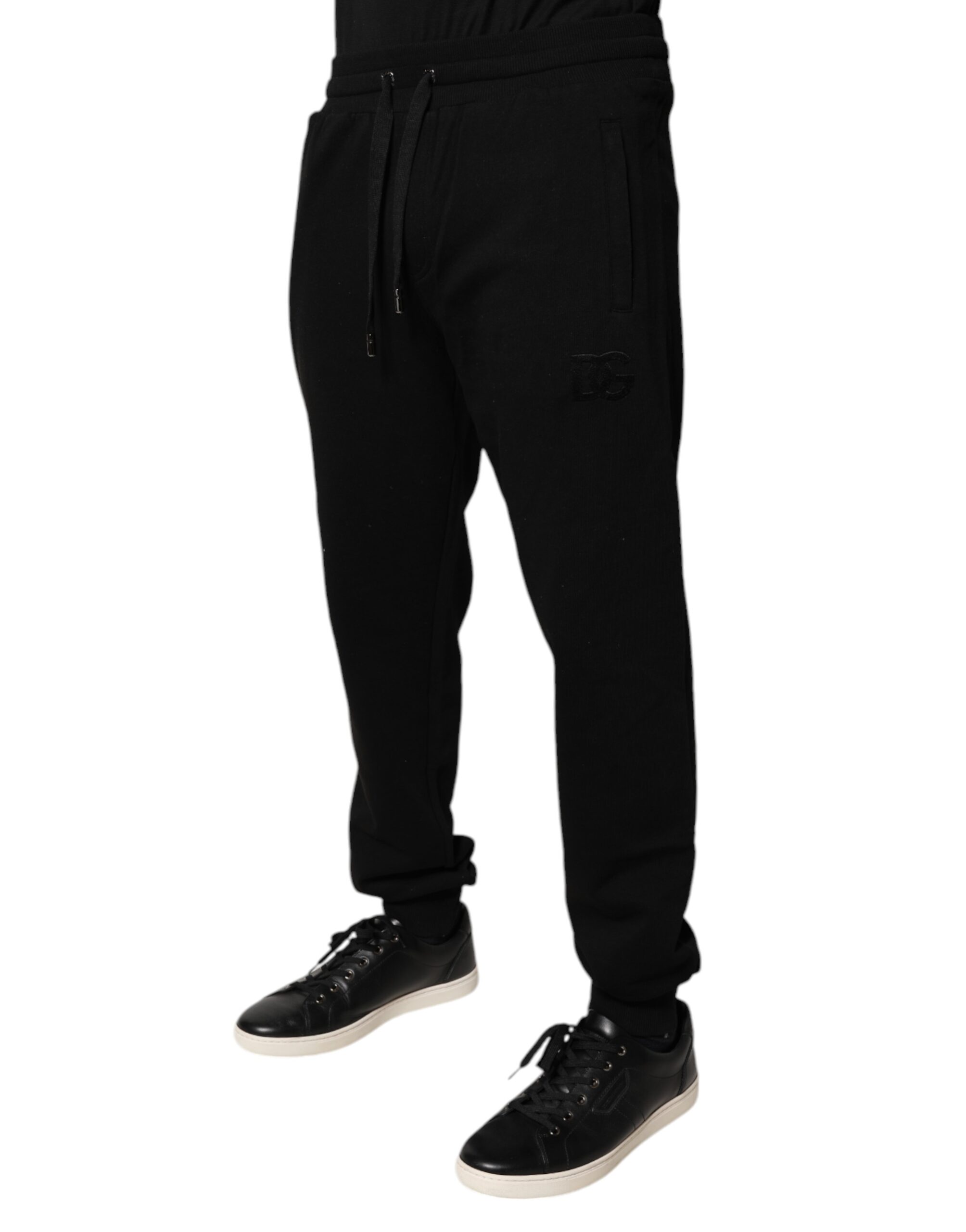 Черные хлопковые спортивные штаны Jogger со средней посадкой Dolce & Gabbana — фото 2