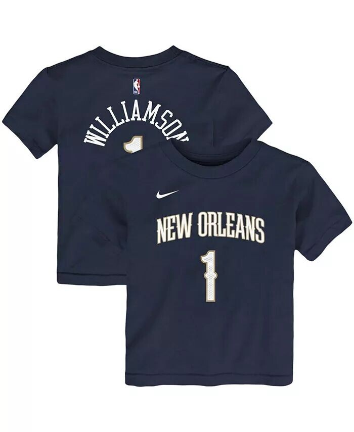

Футболка с логотипом и номером для девочек и мальчиков Zion Williamson Navy New Orleans Pelicans Nike