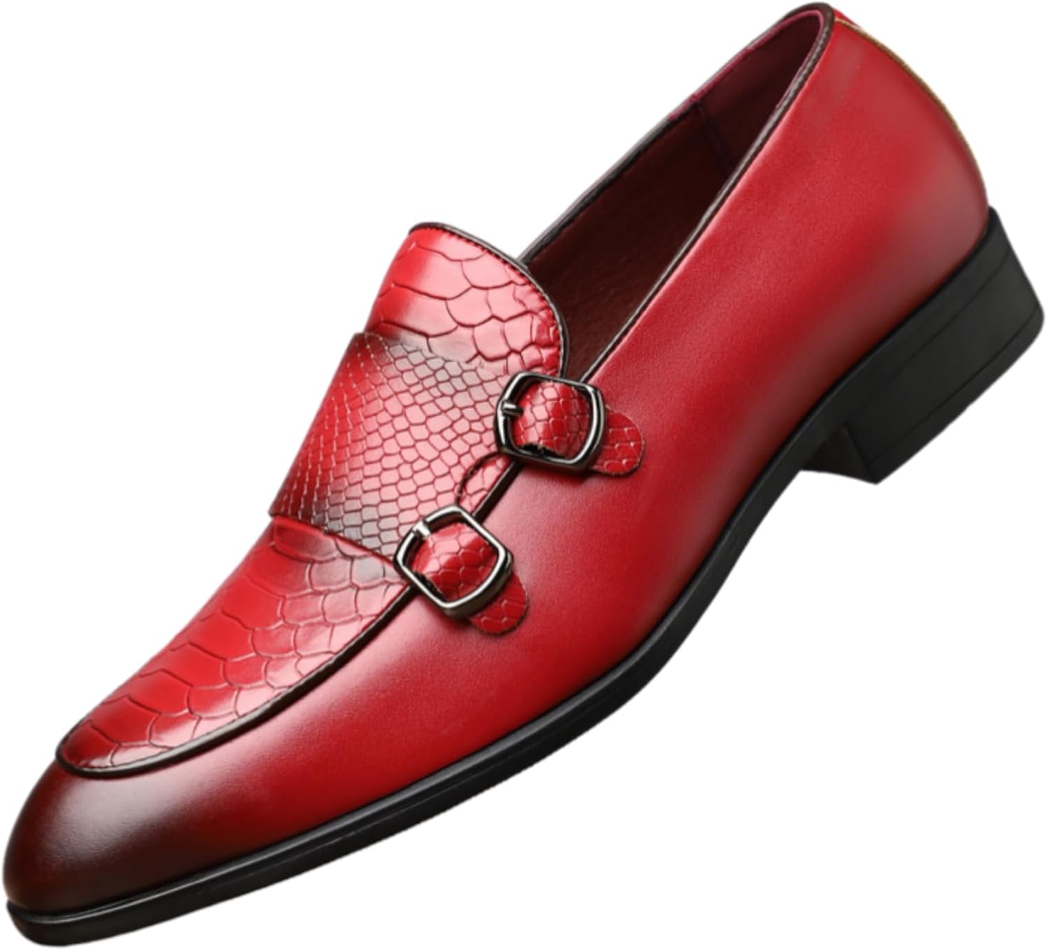 

Мужские кожаные слипоны с крокодиловым принтом на платформенной подошве, туфли с круглым носком, формальные деловые, удобная строчка, для вечеринок, свадеб, официального офиса и бизнес-мероприятий Netehadi, красный