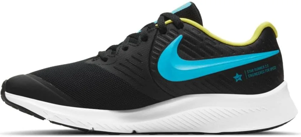 Детские беговые кроссовки Nike Star Runner 2 (PSV) унисекс, белый/черный/синий — фото 4