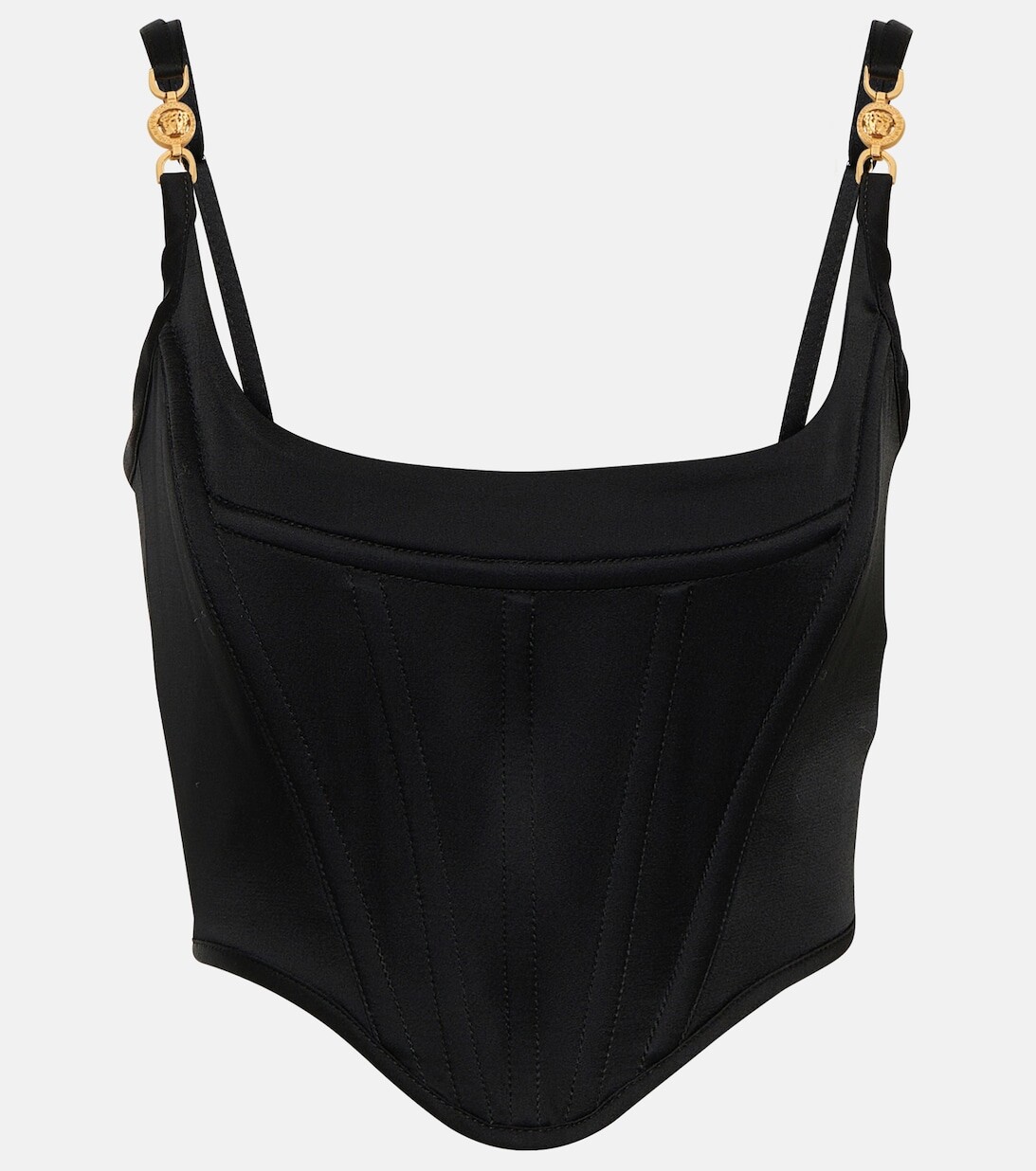 

Декорированное атласное бюстье Medusa '95 VERSACE, черный
