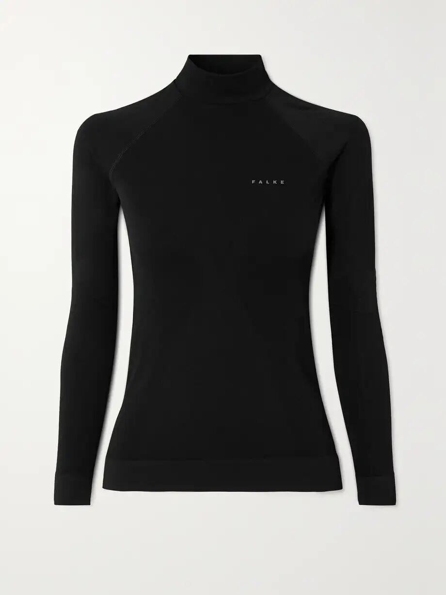 

Топ с высоким воротником из эластичного джерси Maximum Warm Falke Ergonomic Sport System, черный