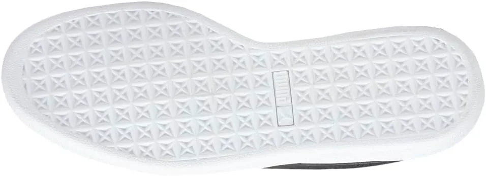 Мужские кроссовки PUMA Basket Classic XXI с шнуровкой для повседневной носки - белые, белый/черный — фото 4