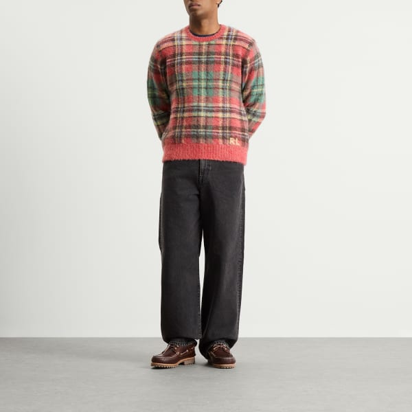 Вязаный джемпер из мохера в клетку Polo Ralph Lauren, красный combo — фото 4