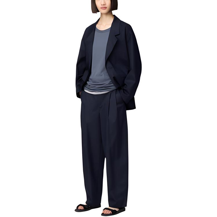U Collection SS25 повседневные брюки женские dark gray UNIQLO, темно-серый — фото 3