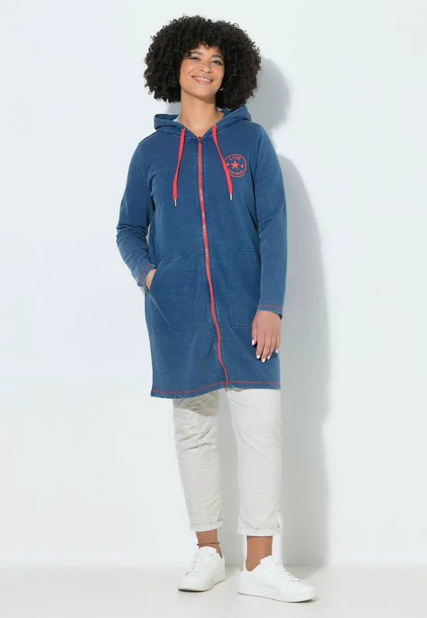 

Толстовка längerer komfort fit kapuze farbakzente на молнии Angel Of Style, Blue Denim, Синий, Толстовка längerer komfort fit kapuze farbakzente на молнии Angel Of Style, Blue Denim