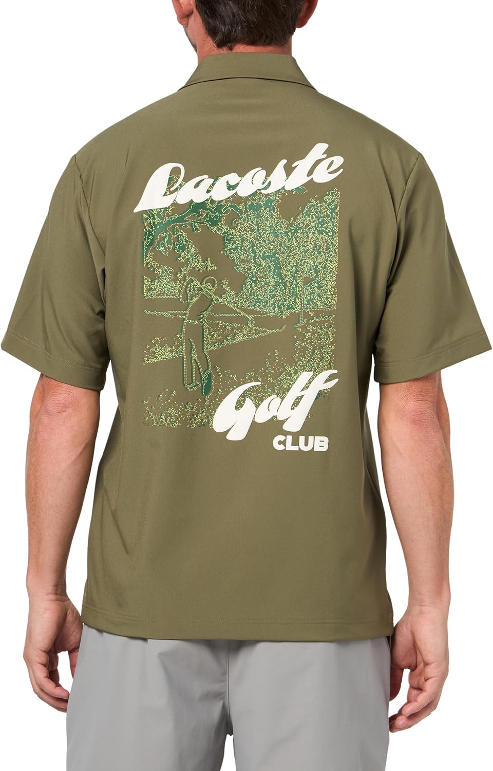 Рубашка Lacoste, спортивная, для гольфа, ультрасухая, оливковый — фото 2