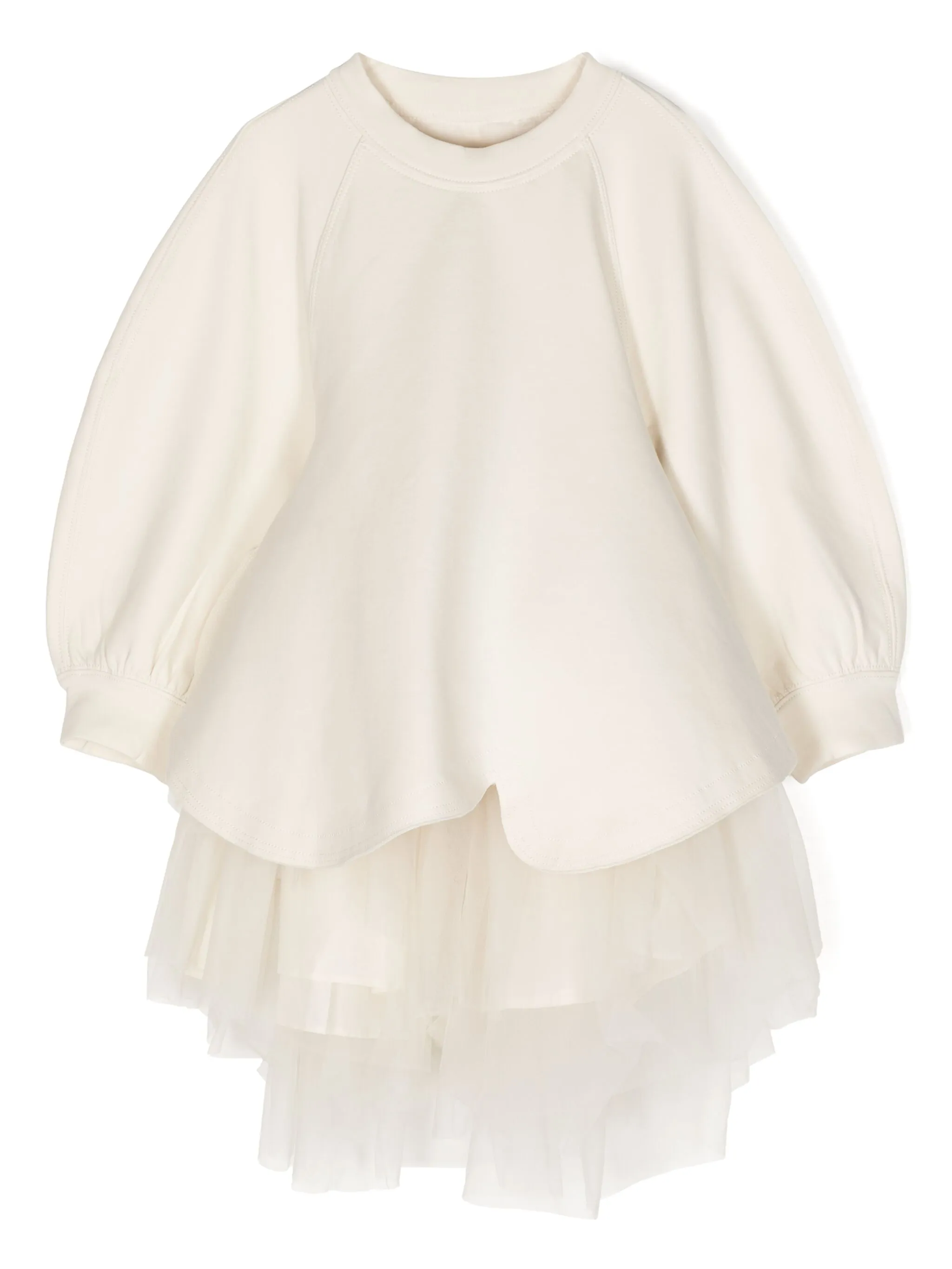 

Платье-толстовка со вставкой из тюля Jnby By Jnby, белый