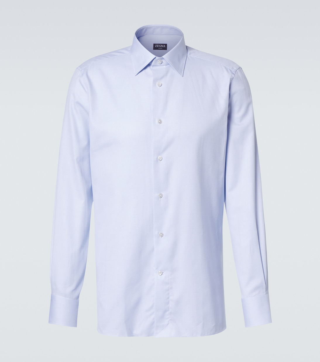 

Хлопковая рубашка Oxford Zegna, White And Light Blue