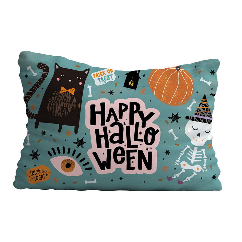 

Пара хлопковых наволочек 50x80 с цифровым принтом «Halloween Happy Halloween» цвета морской волны Amo Lacasa, мультиколор