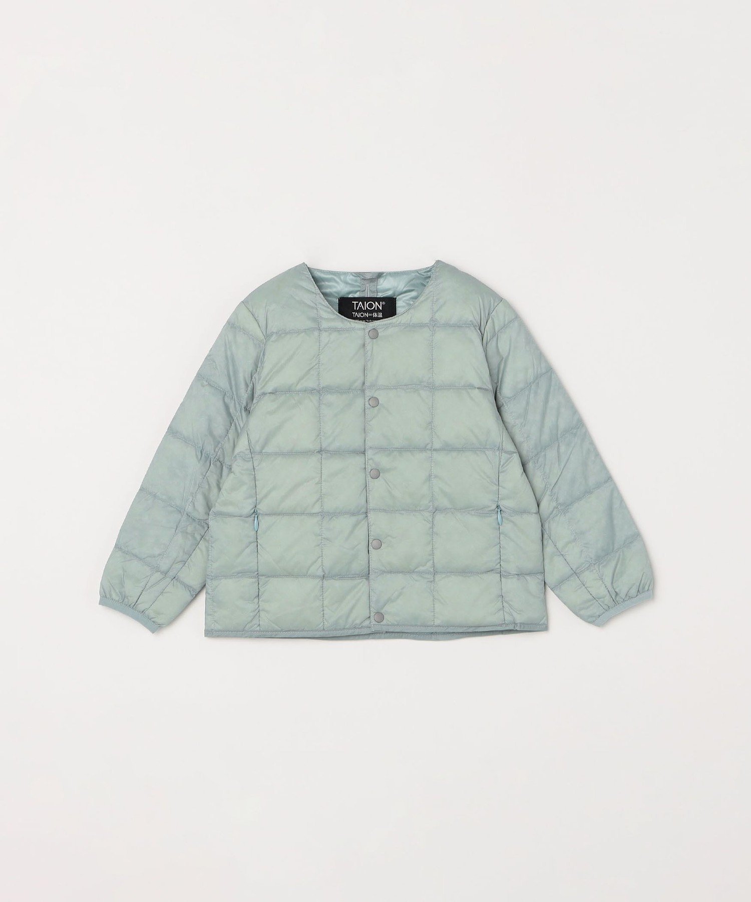 TAION: Кардиган с круглым вырезом и пуговицами SHIPS any, Light blue