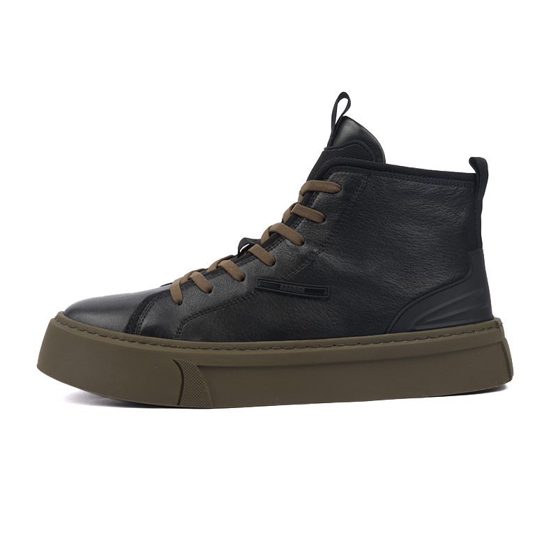 

Износостойкие мужские кроссовки средней высоты Tide attack, Black With Green Sole