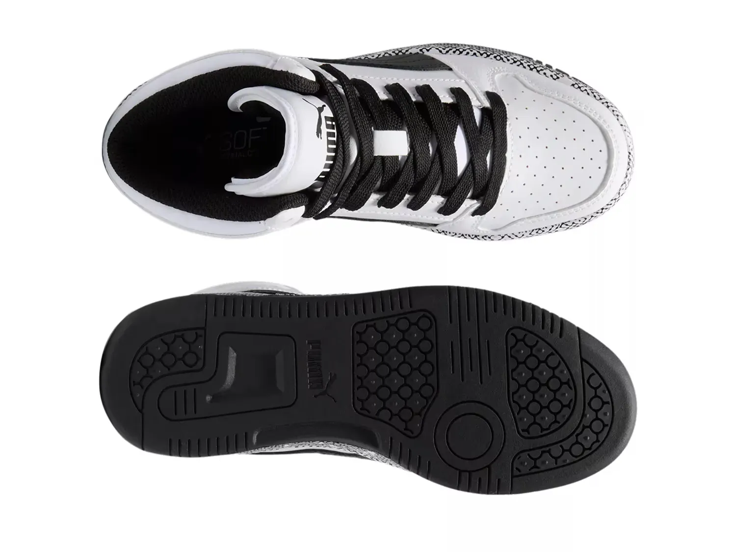 Высокие кроссовки - детские Puma, White/Black — фото 3
