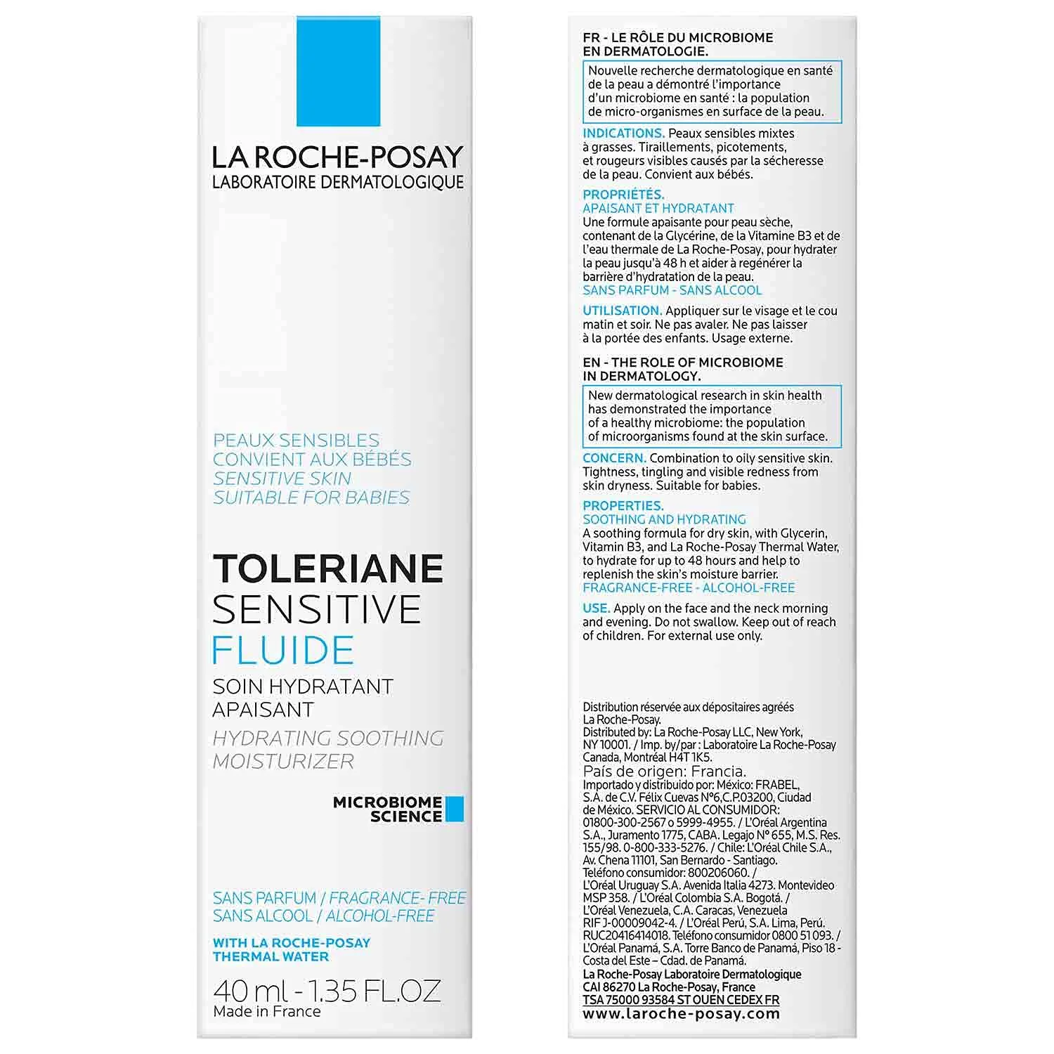 Крем для лица La Roche-Posay — Увлажняющий Toleriane Sensitive Fluide Protective Moisturizer, легкий, безмасляный, для, 39.9 мл — фото 2
