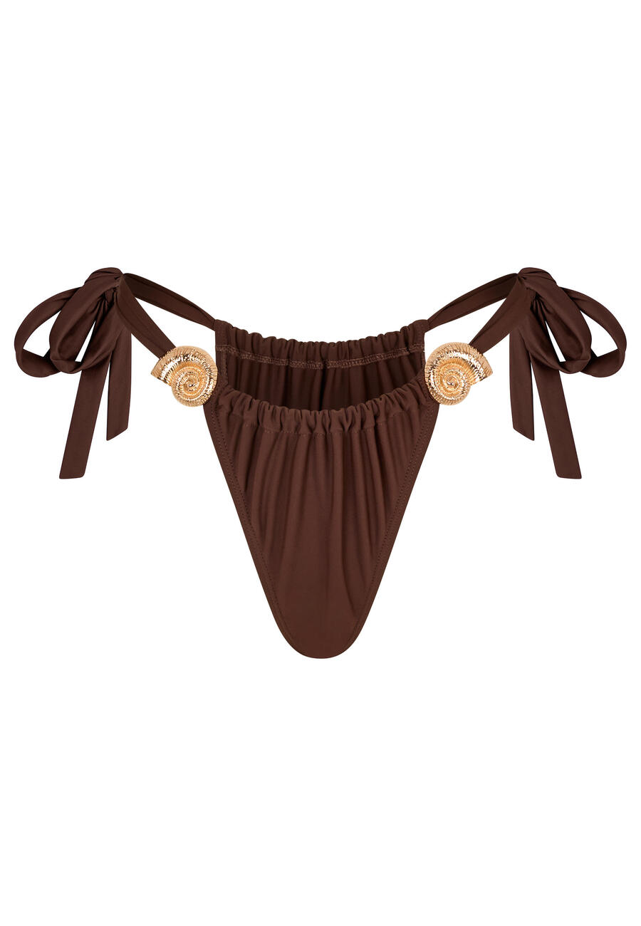 

MODA MINX Плавки бикини Nautilius Shell с завязками по бокам и сборками