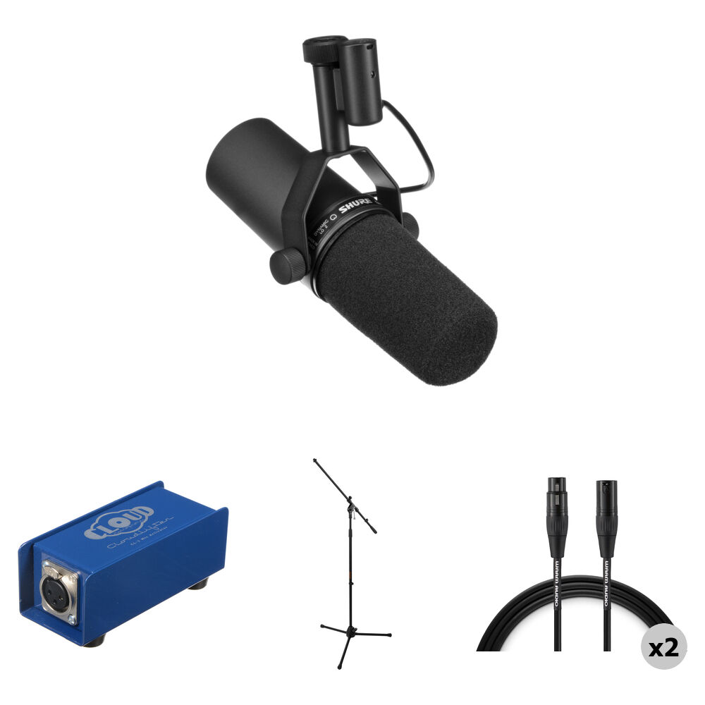 

Микрофонный комплект Shure SM7B с Cloudlifter, микрофонной стойкой и микрофонными кабелями