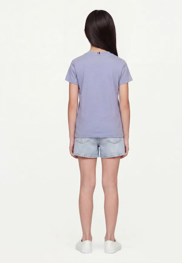 Футболка с логотипом, круглый вырез, базовая футболка Tommy Hilfiger, Periwinkle Dusk — фото 2