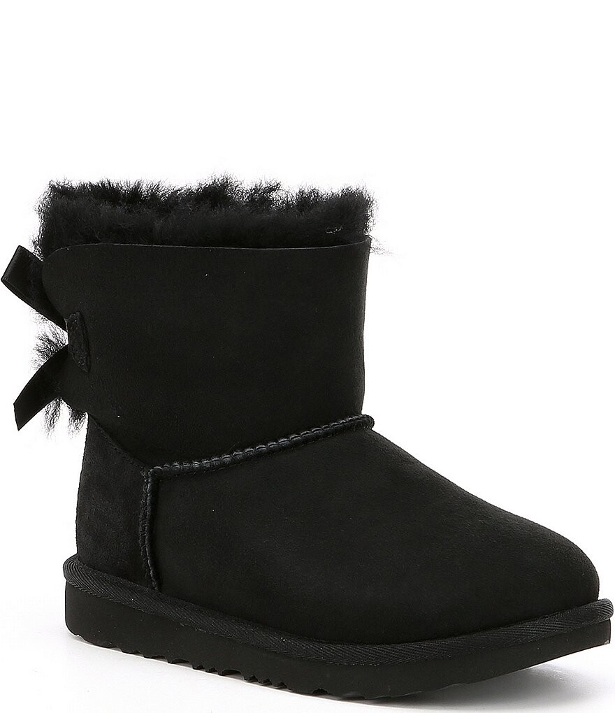 

Водонепроницаемые ботинки UGG для девочек Mini Bailey Bow II (молодежные), черный