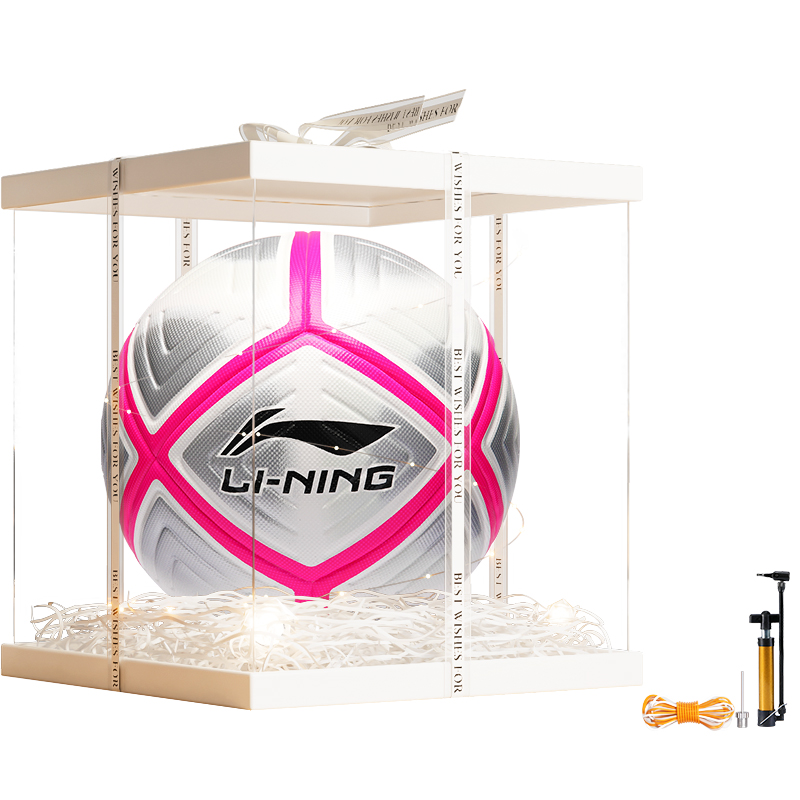 

LINING Футбольный мяч размер 5 TPU ручная строчка унисекс gray pink