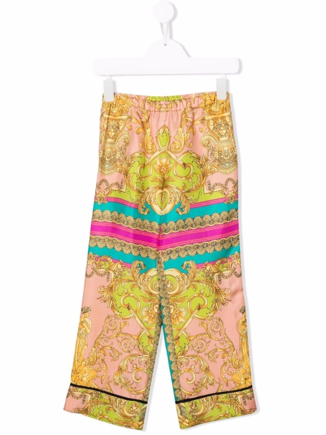 

Versace Kids широкие брюки с принтом Baroque, желтый