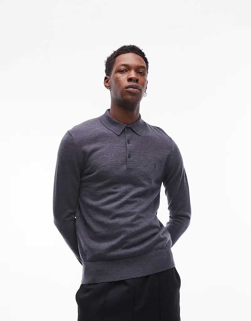 

Рубашка поло Mode Merino с длинными рукавами синего цвета AllSaints