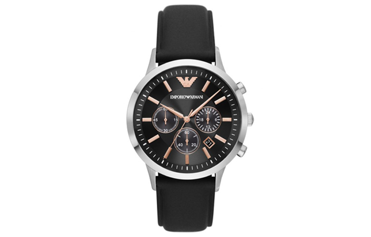 

EMPORIO ARMANI Мужские часы Darth Vader Collection, кварцевый механизм, кожаный ремешок, черный циферблат 43mm