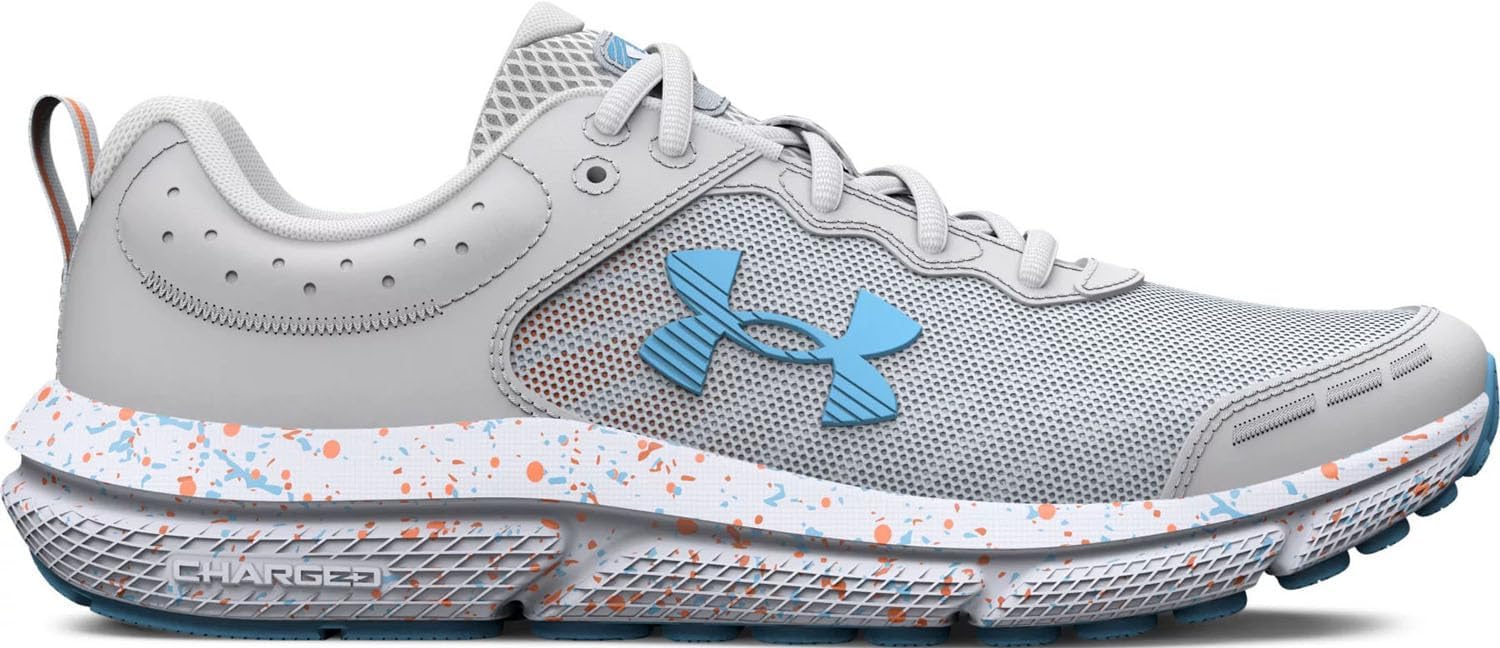 Under Armour Girls Grade School Assert 10 Paint Splatter кроссовки для бега - легкие и дышащие, Halo Gray-Blizzard — фото 2