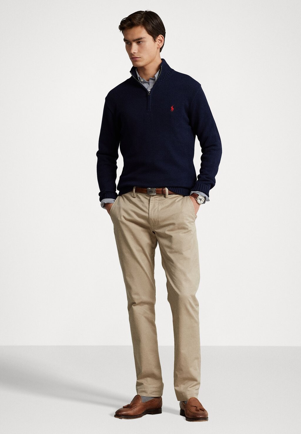 Джемпер ДЖЕМПЕР НА ЧЕТВЕРТОЙ МОЛНИИ Polo Ralph Lauren, темно-синий охотник — фото 2