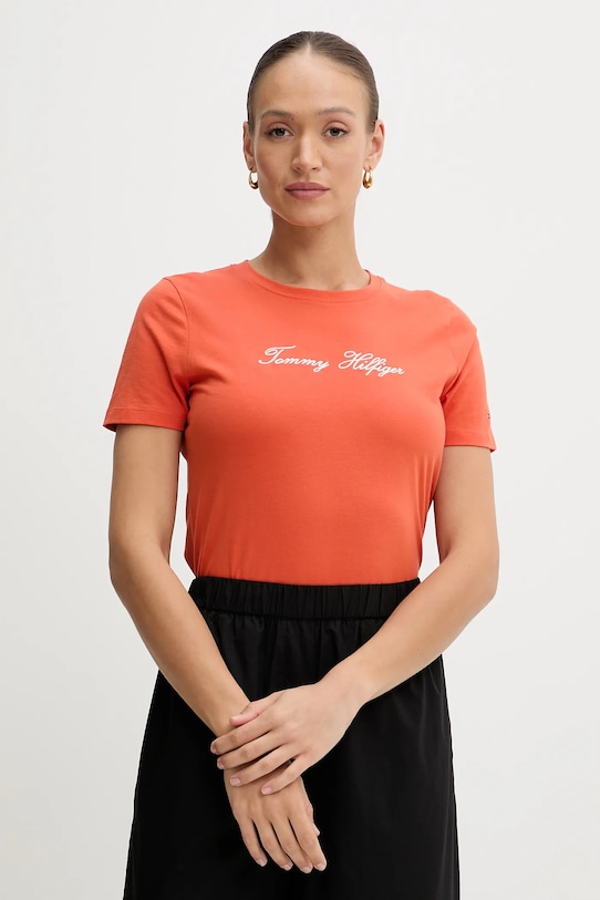 

Хлопковая футболка Tommy Hilfiger, оранжевый