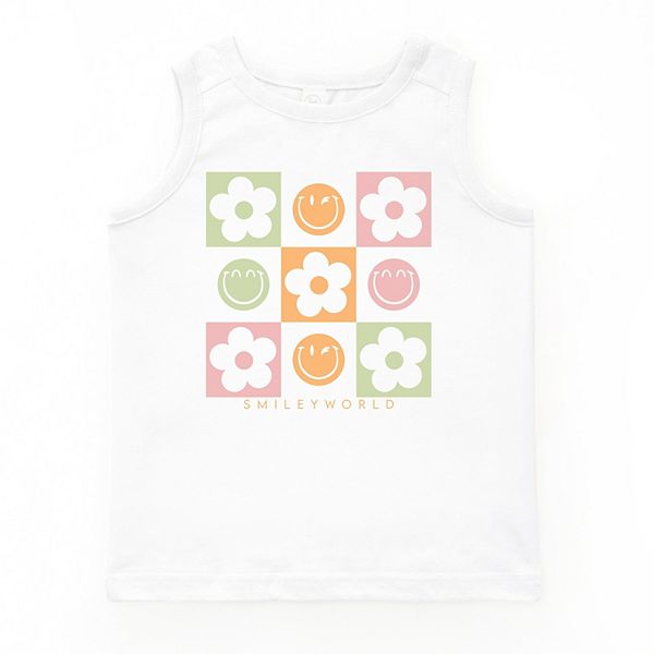 

Smileyworld клетчатый цветочный смайл молодежный топ The Juniper Shop, White