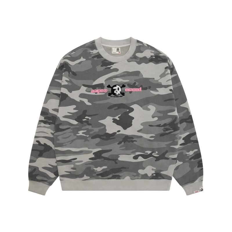 

Свитер с камуфляжной вышивкой Aape, серый белый whz