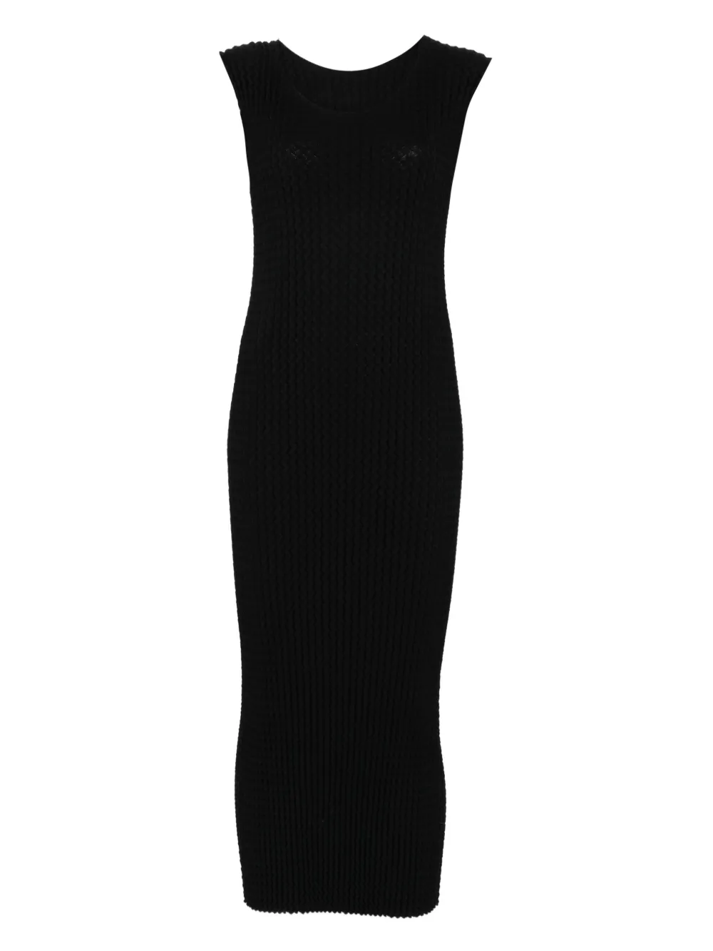 

Платье миди в рубчик Issey Miyake, черный