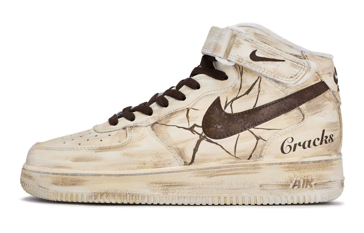 

Air Force 1 '07 811 Manufacturing, Prevent Dryness And cracking Abusive High top Skateboard Shoes Men's Nike, белый коричневый