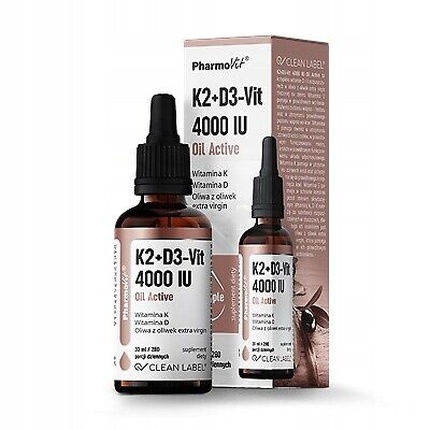 

Витамин K2+D3 4000 МЕ 30 мл капли для костей и иммунитета Pharmovit