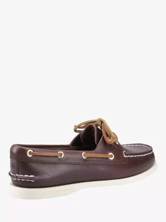 Оригинальные кожаные мокасины с двумя люверсами Sperry, Brown — фото 3