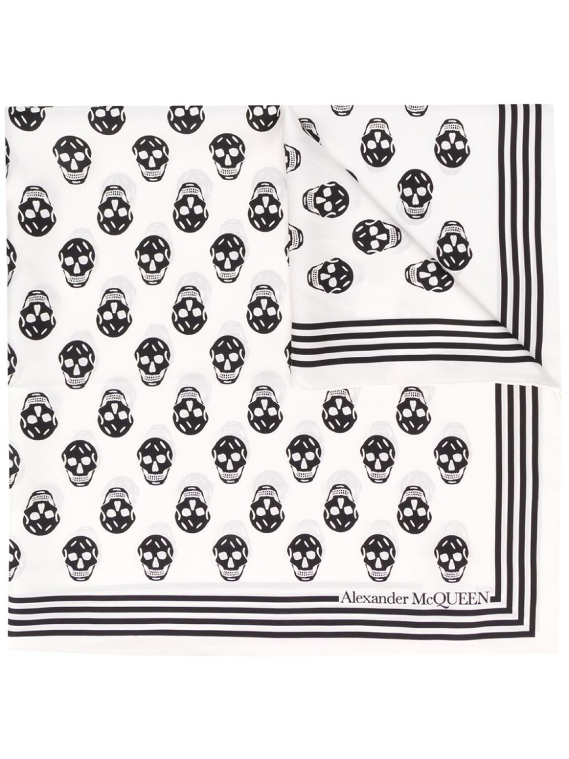 

Alexander McQueen шарф с принтом Biker Skull, белый