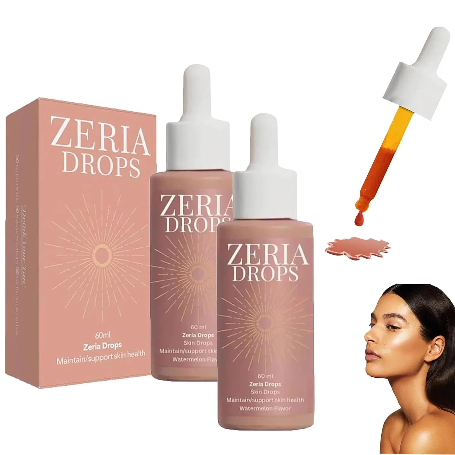 Капли для автозагара «Zeria Sunless Tanning Drops», 60 мл (2 шт.) Flanliy, Pack Of 2