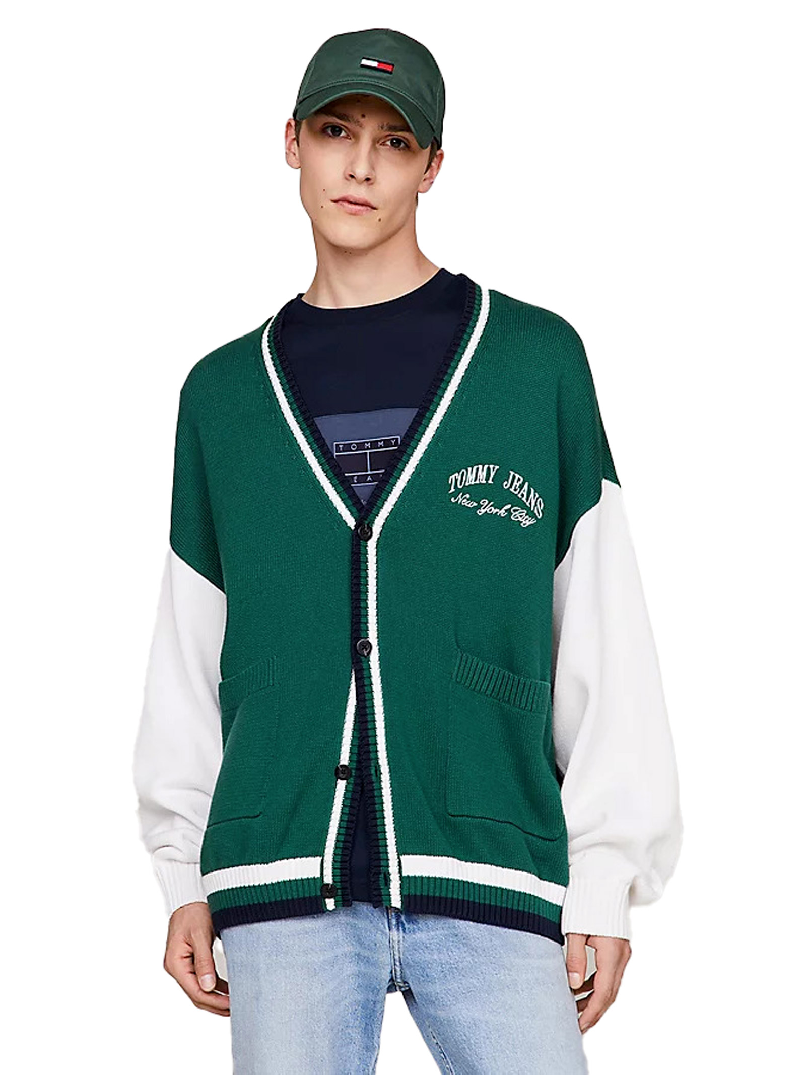 

Кардиган jeans cardigan varsity color block Tommy, зеленый