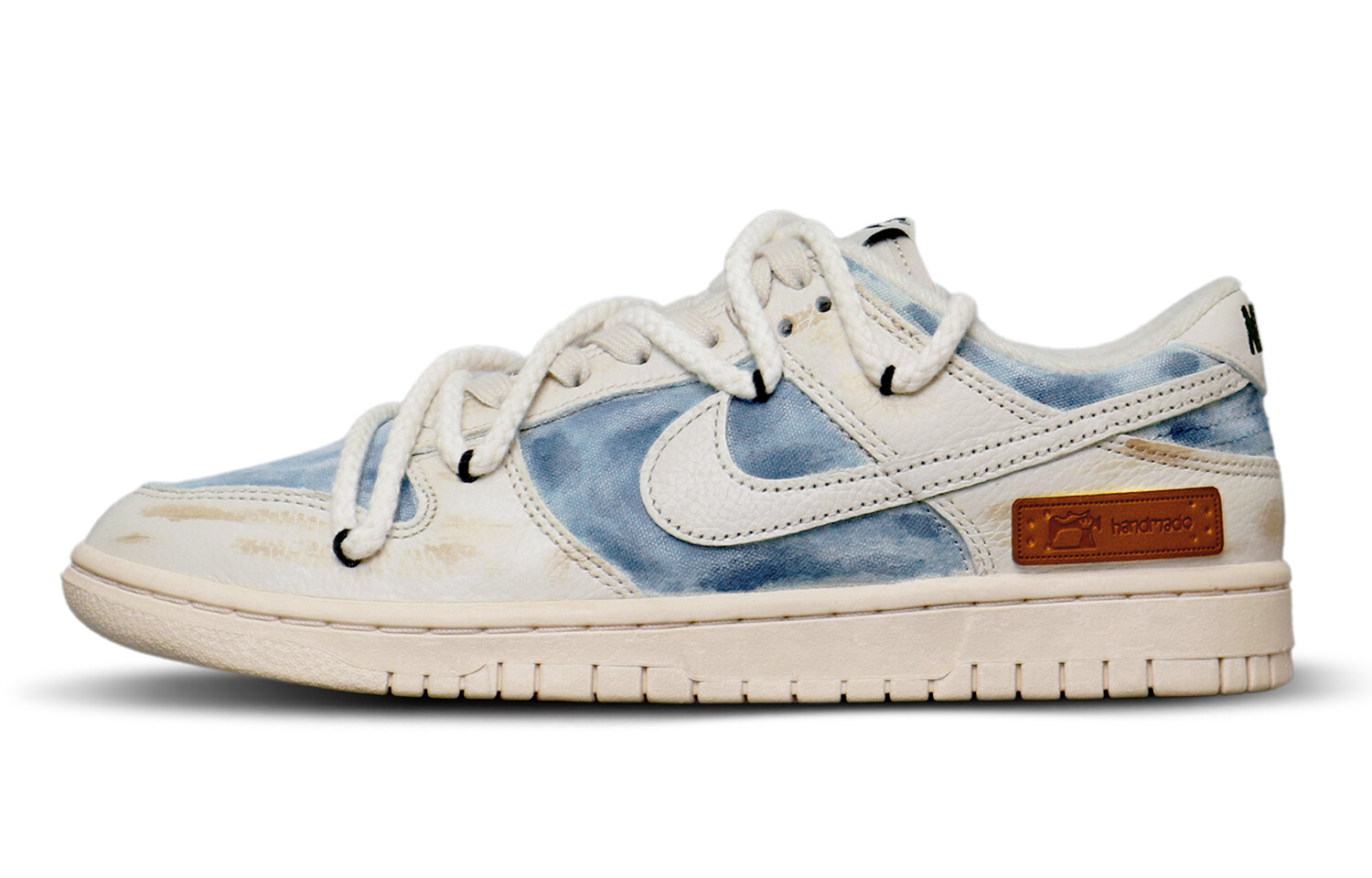 

Кроссовки Nike Dunk Skateboarding Shoes Men Low-top Beige/Blue, бежевый/синий
